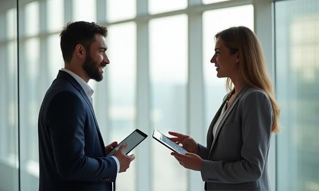 خبير طاقة يتحدث مع عميل في الكويت